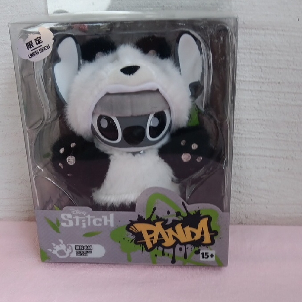 Disney Stitch Panda Plush - Black and White